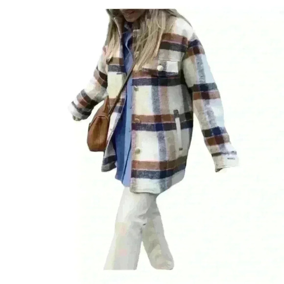 Zara Jackets & Blazers - ZARA Plaid Shacket with Gold Buttons - SOLD OUT EVERYWHERE